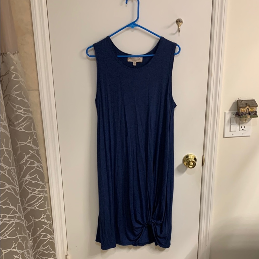 NWOT Philosophy Blue Sleeveless Sheath Midi Dress in size L